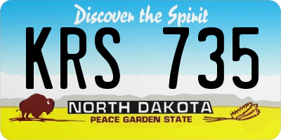 ND license plate KRS735
