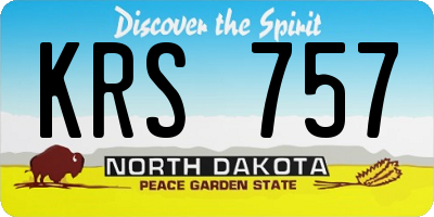 ND license plate KRS757