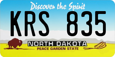 ND license plate KRS835