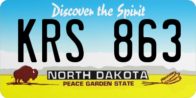 ND license plate KRS863
