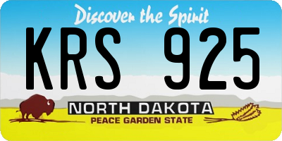 ND license plate KRS925