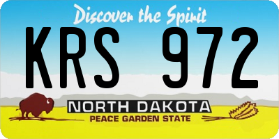 ND license plate KRS972