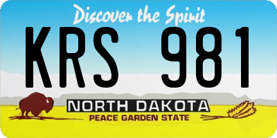 ND license plate KRS981