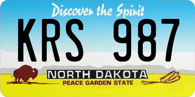 ND license plate KRS987