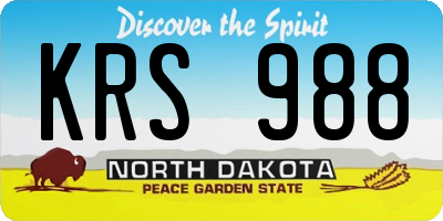 ND license plate KRS988