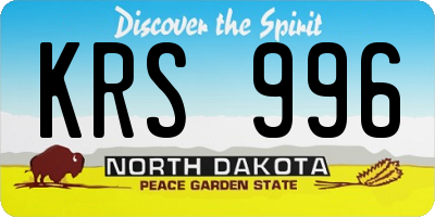 ND license plate KRS996