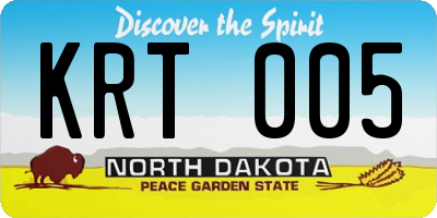 ND license plate KRT005
