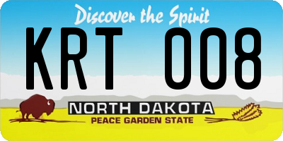 ND license plate KRT008