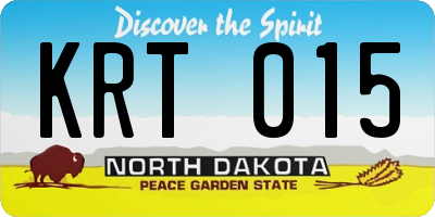 ND license plate KRT015
