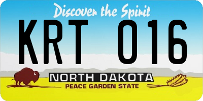 ND license plate KRT016