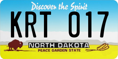 ND license plate KRT017