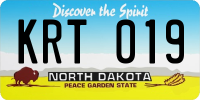 ND license plate KRT019