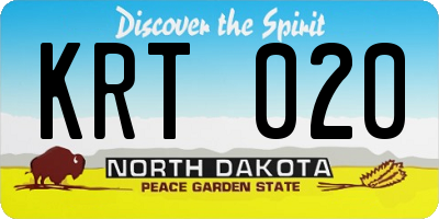 ND license plate KRT020