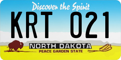 ND license plate KRT021