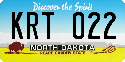 ND license plate KRT022
