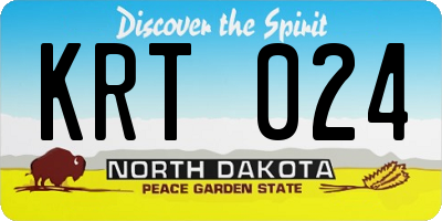 ND license plate KRT024