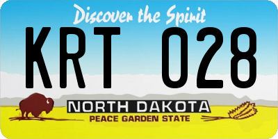 ND license plate KRT028