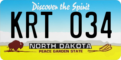 ND license plate KRT034