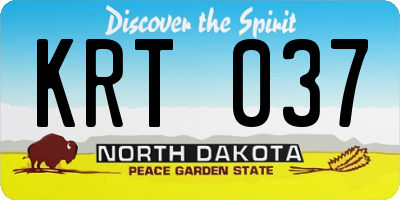 ND license plate KRT037