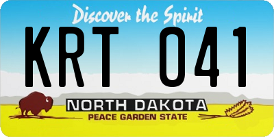 ND license plate KRT041
