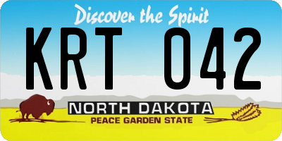 ND license plate KRT042