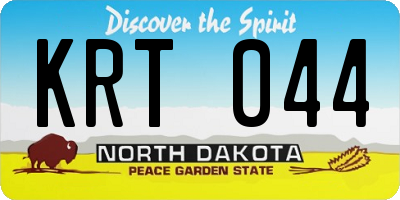 ND license plate KRT044