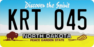 ND license plate KRT045