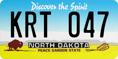 ND license plate KRT047