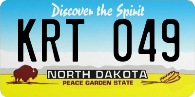 ND license plate KRT049