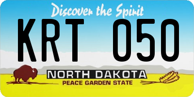 ND license plate KRT050