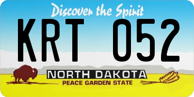 ND license plate KRT052
