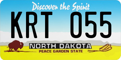 ND license plate KRT055