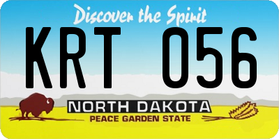 ND license plate KRT056