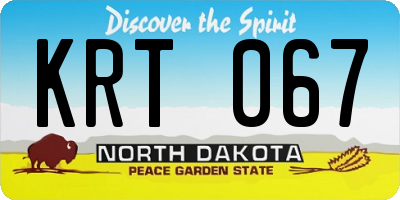 ND license plate KRT067