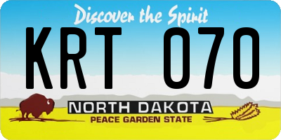 ND license plate KRT070
