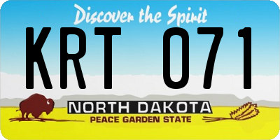 ND license plate KRT071
