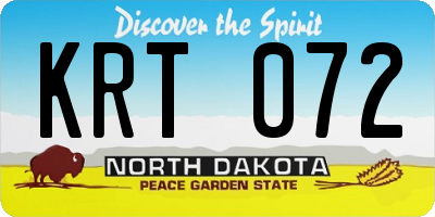 ND license plate KRT072