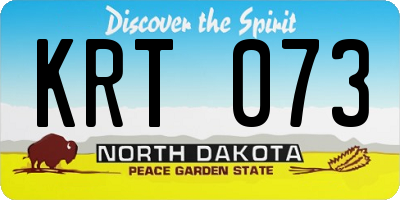 ND license plate KRT073