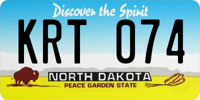 ND license plate KRT074