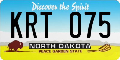 ND license plate KRT075