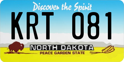 ND license plate KRT081