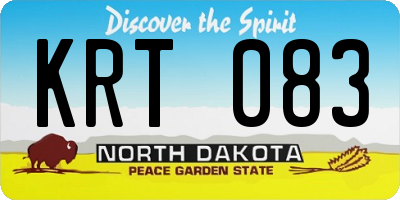ND license plate KRT083