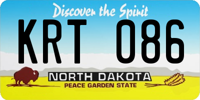 ND license plate KRT086