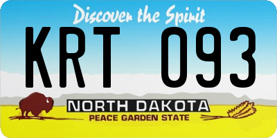 ND license plate KRT093