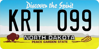 ND license plate KRT099