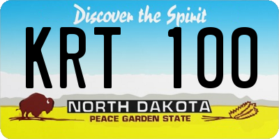 ND license plate KRT100