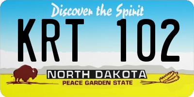 ND license plate KRT102