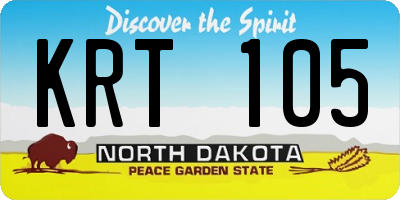 ND license plate KRT105