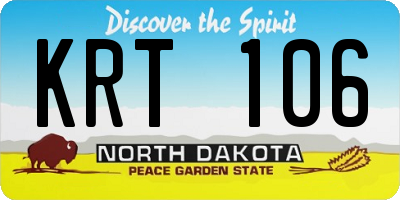 ND license plate KRT106