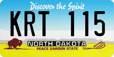ND license plate KRT115